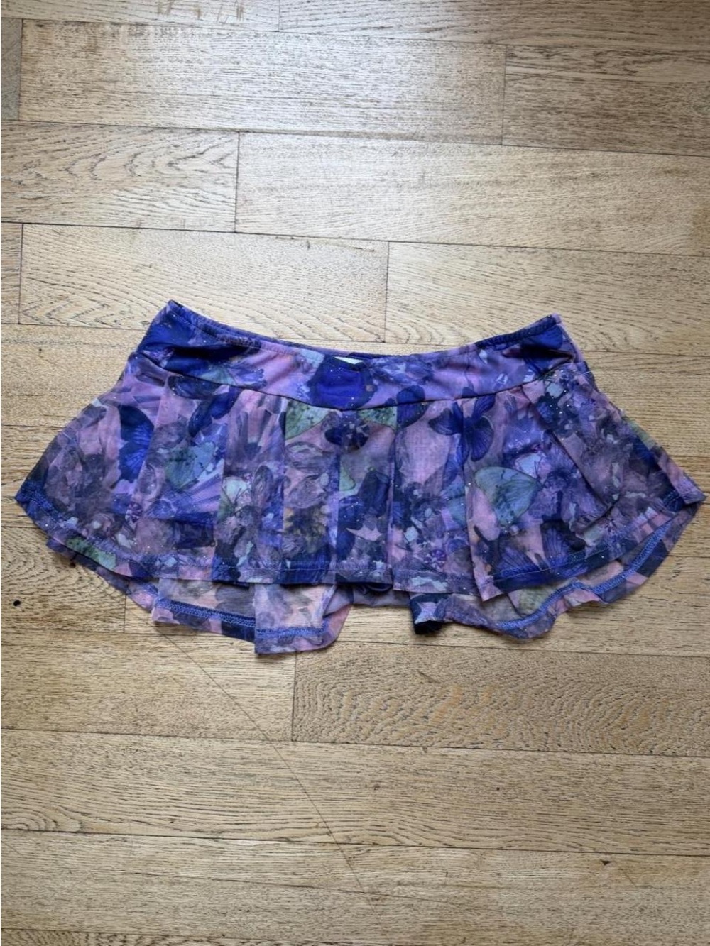 Y2K New Pink Purple Butterfly Mesh Skort